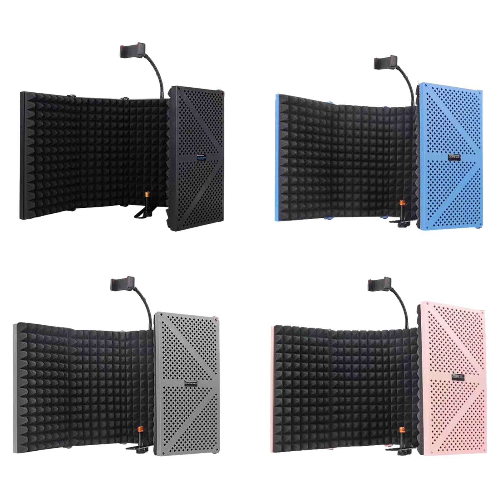 Greabuy Escudo de aislamiento de micrófono, reflector de sonido plegable para estudio y ruido doméstico
