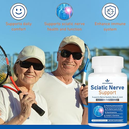 Miniatura 5 de Suplemento de apoyo del nervio ciático, fórmula avanzada de apoyo del nervio ciático con guisante, ácido alfa lipoico, benfotiamina, 60 cápsulas