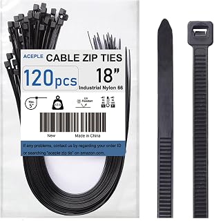 120 Pack Heavy Duty 18 Inch Cable Zip Ties