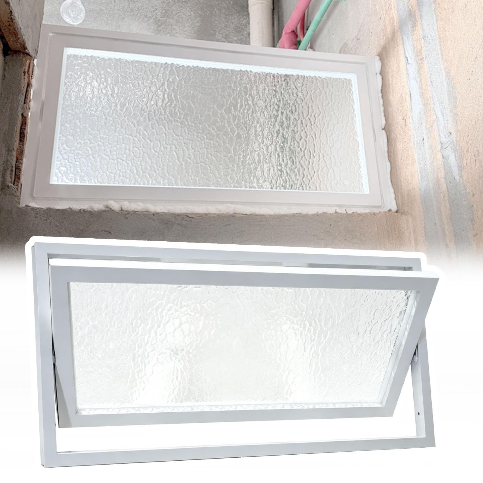 Ventana de Ventilación Ventanas Correderas con Rotación de 360 ​​grados | Ventanas Domésticas de Metal con Ventilación (repuesto), Ventana de Imposta de Montaje Enrasado(20x22in(500x550mm))