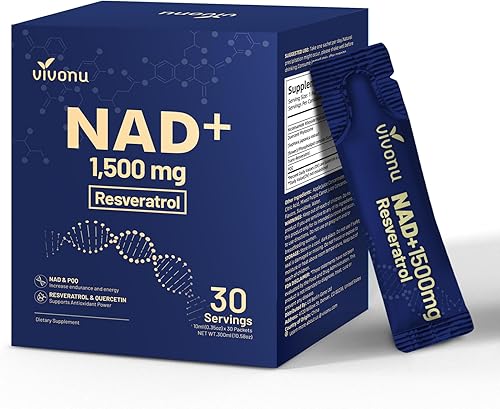 Suplemento líquido Nad de 1500 mg, extra fuerte NAD+ con nicotinamida ribósido hidrógeno malato, fitosoma quercent, resveratrol, PQQ,