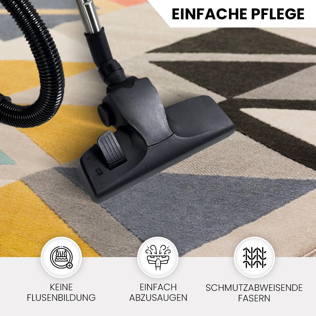 Livabliss Marietta Wohnzimmer Boho, großer Schlafzimmer 80x220 cm - für Esszimmer mit geometrischem Muster, Skandinavischer Wohnzimmer modern in Beige, Orange, Grau