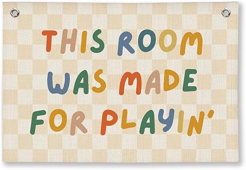Miniatura 16 de Decoración de pared para sala de juegos, decoración de sala de juegos para niños, pancarta colgante de lino, decoración de pared de sala de juegos