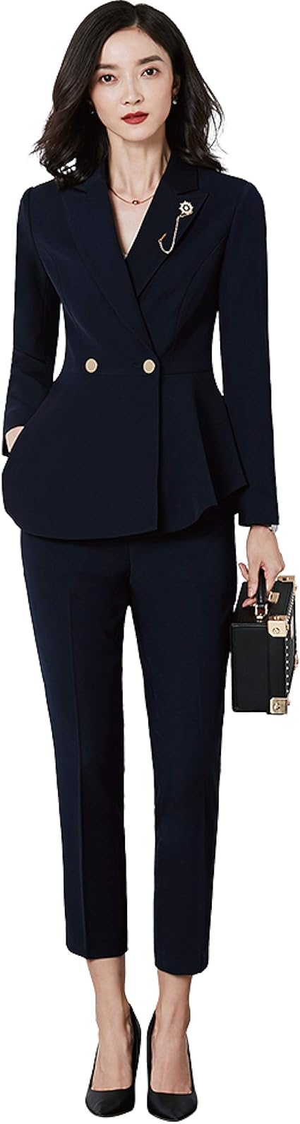 Amazon 人気のハイエンドレディースビジネススーツ ファッション 通勤 Office 春秋冬 入学式 卒業式 卒園式 ママスーツ 入園式 七五三 セットアップ 2点セット セレモニースーツ お宮参り 母親 30代 40代 40代 50代 結婚式 Ladies Suit パンツスーツ 通販