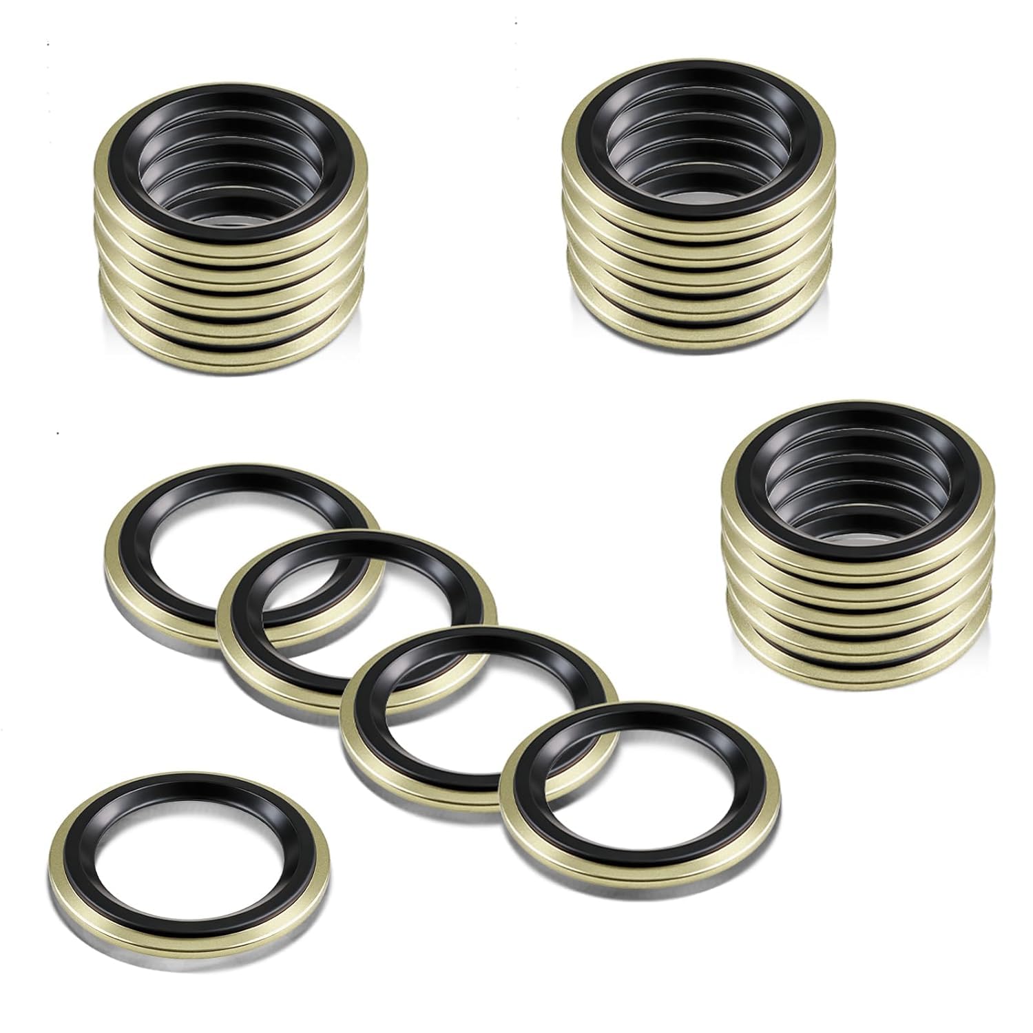 25P Metal Rubber Drain Plug Gasket Fits 1/2, M12 Replace 097-021,14090908,65274,365274,BAS03500,SC11561A,GM14079550,1625762,1631748,24571185,25524544(24.7/11.5mm)