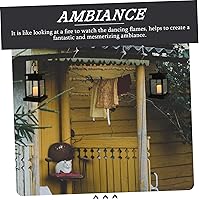 Vista 7 de Uonlytech Lámpara solar para poste de valla, lámparas solares para exteriores, para exteriores, Tiki solar con llama parpadeante, luces de poste