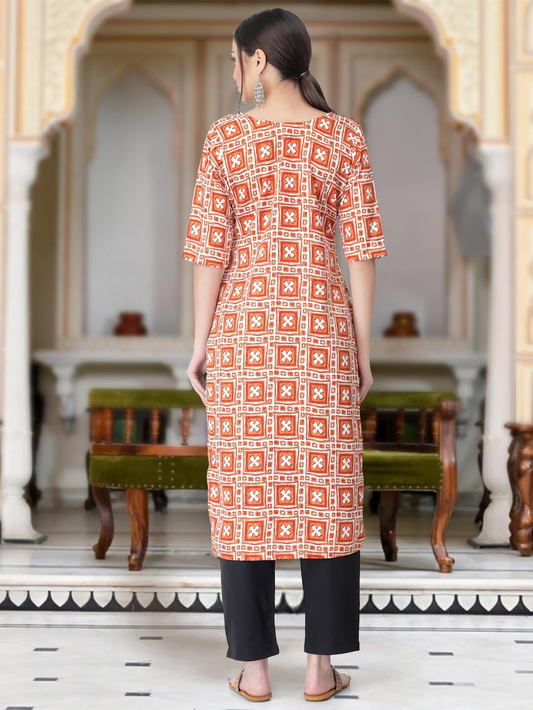 Tee Projekt Versatile Crepe Kurti & Pant Set For Women Printed Kurta Set