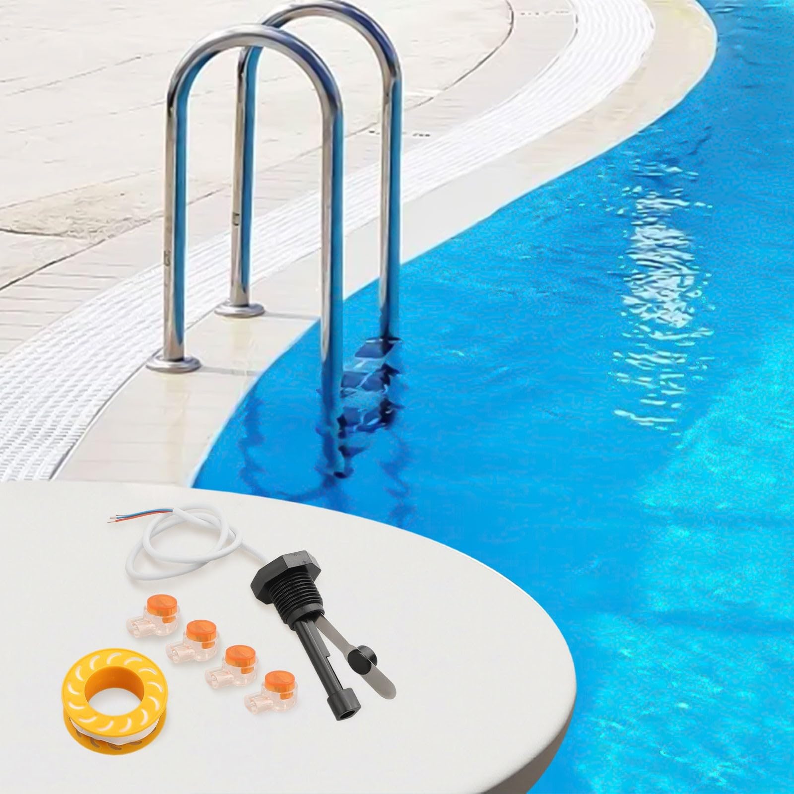 Durchflussschalter für Intellichlor Salzchlorinatorsysteme, Ersatzteil 520736, für IC-15/IC-20/IC-40/IC-60 Modelle, Wasserdurchfluss- und Temperaturerkennung, Installation mit Kabel und Steckern