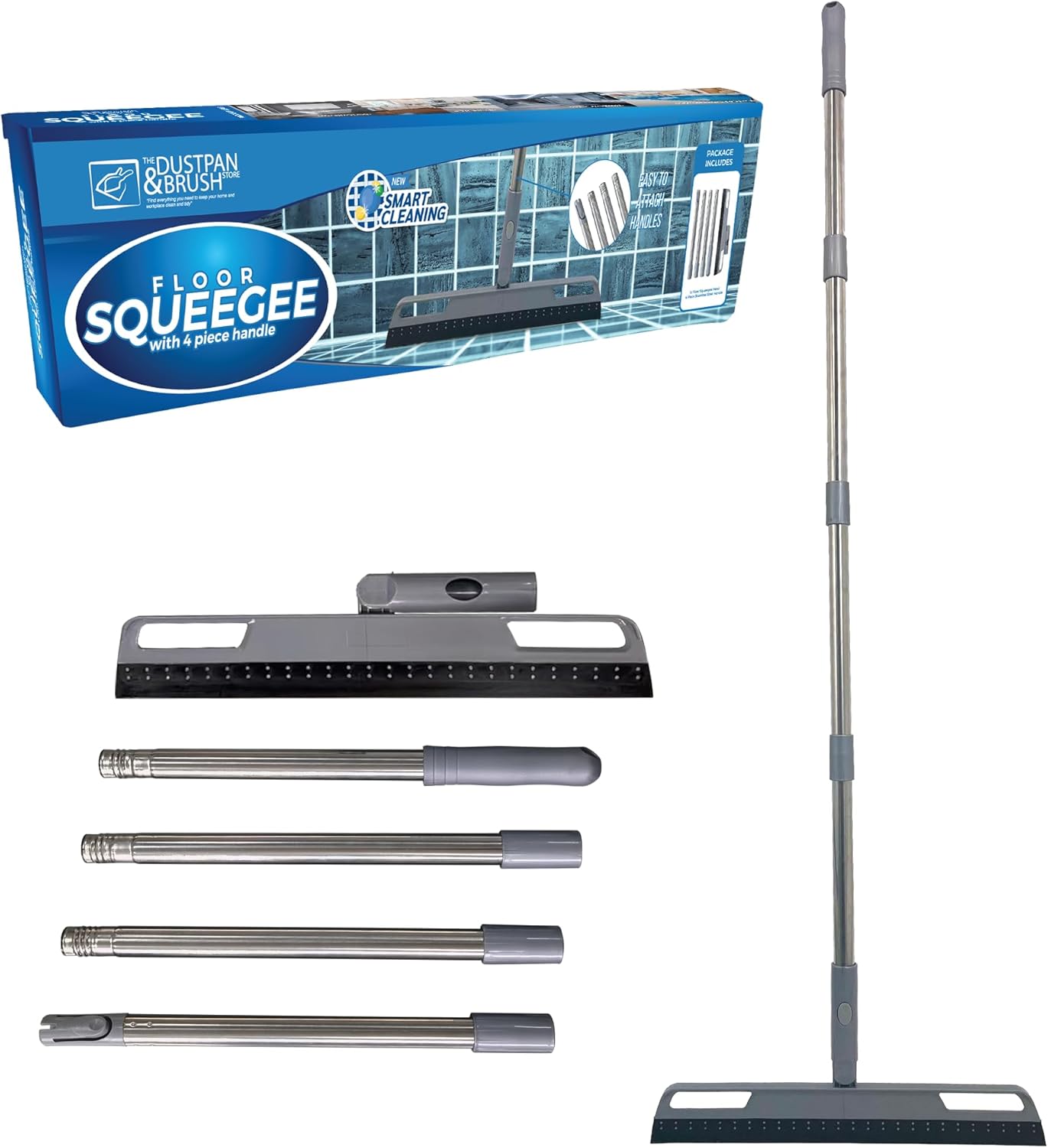 Wet Room Floor Squeegee with 4 Piece Collapsible Handle Squeegee Mop