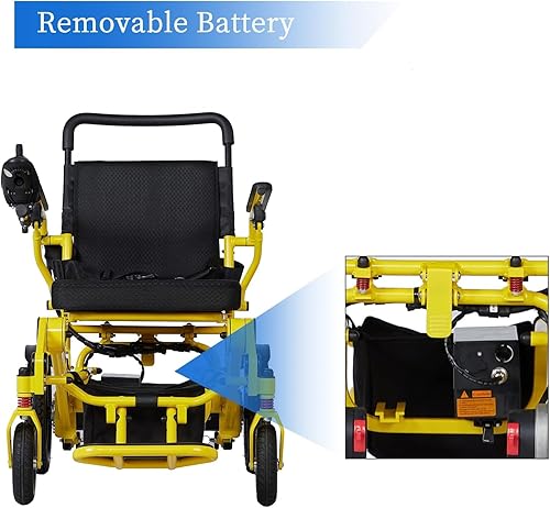 Miniatura 5 de Silla de ruedas eléctrica plegable inteligente para adultos, silla de ruedas eléctrica plegable de 500 W ancha de 20 pulgadas, rango de viaje de 15