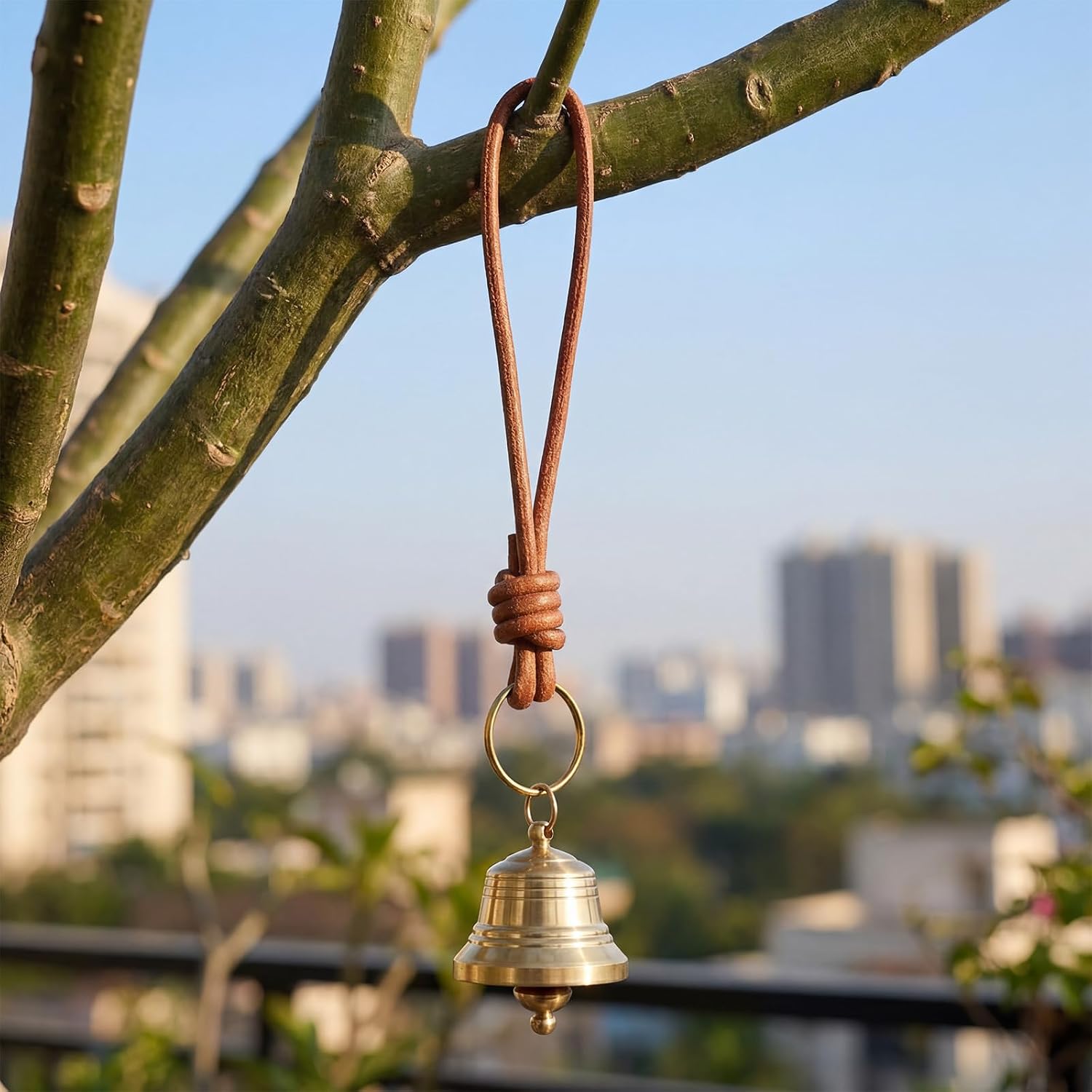 Jingle Bells for Door Knob, Small Brass Bell for for Door Opening Vintage Gold Bell Outside Christmas Hanging Indoor Decoration Clear Ringing Sound for Home Garden Shopkeepers Bells on Rope Garden