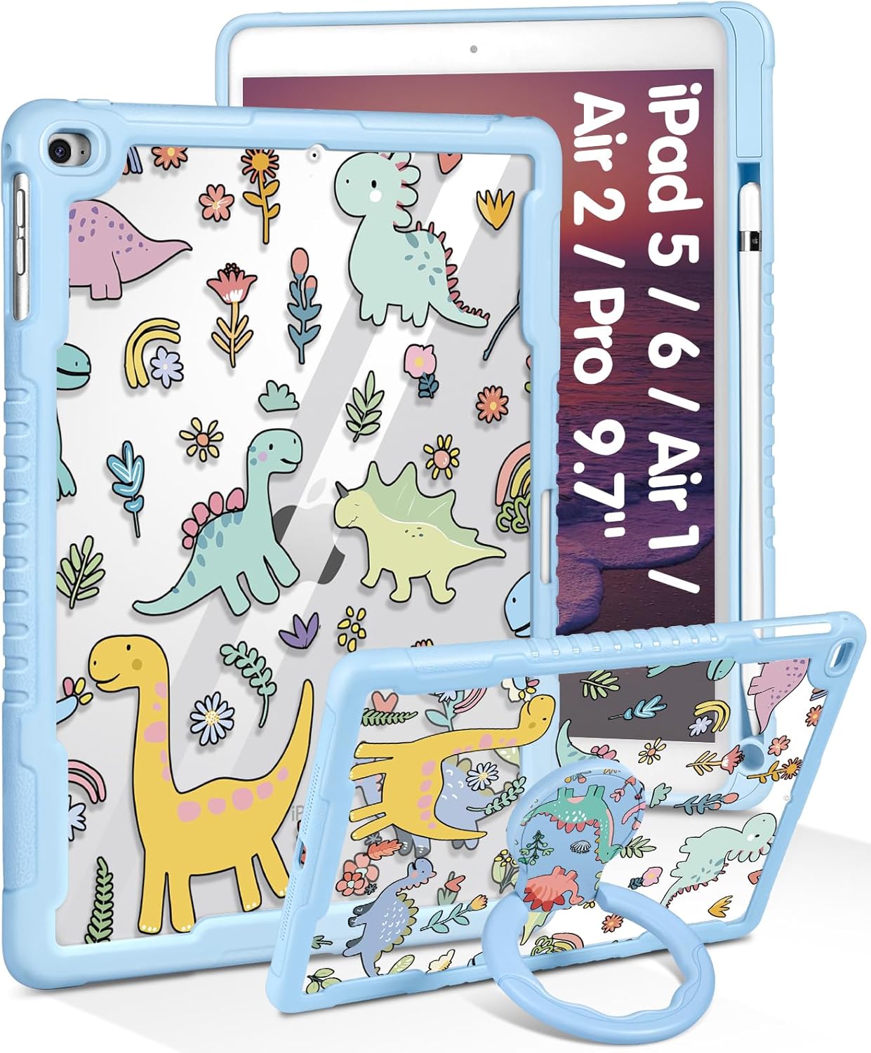 Uppuppy for iPad (A16) 11th Generation 11 Inch 2025 Case, for iPad 10th Generation Case 2022 10.9 Inch - Women Girls Cute with Pencil Holder & Stand Clear Dogs Kawaii Funny Girly Protective Hard Cover