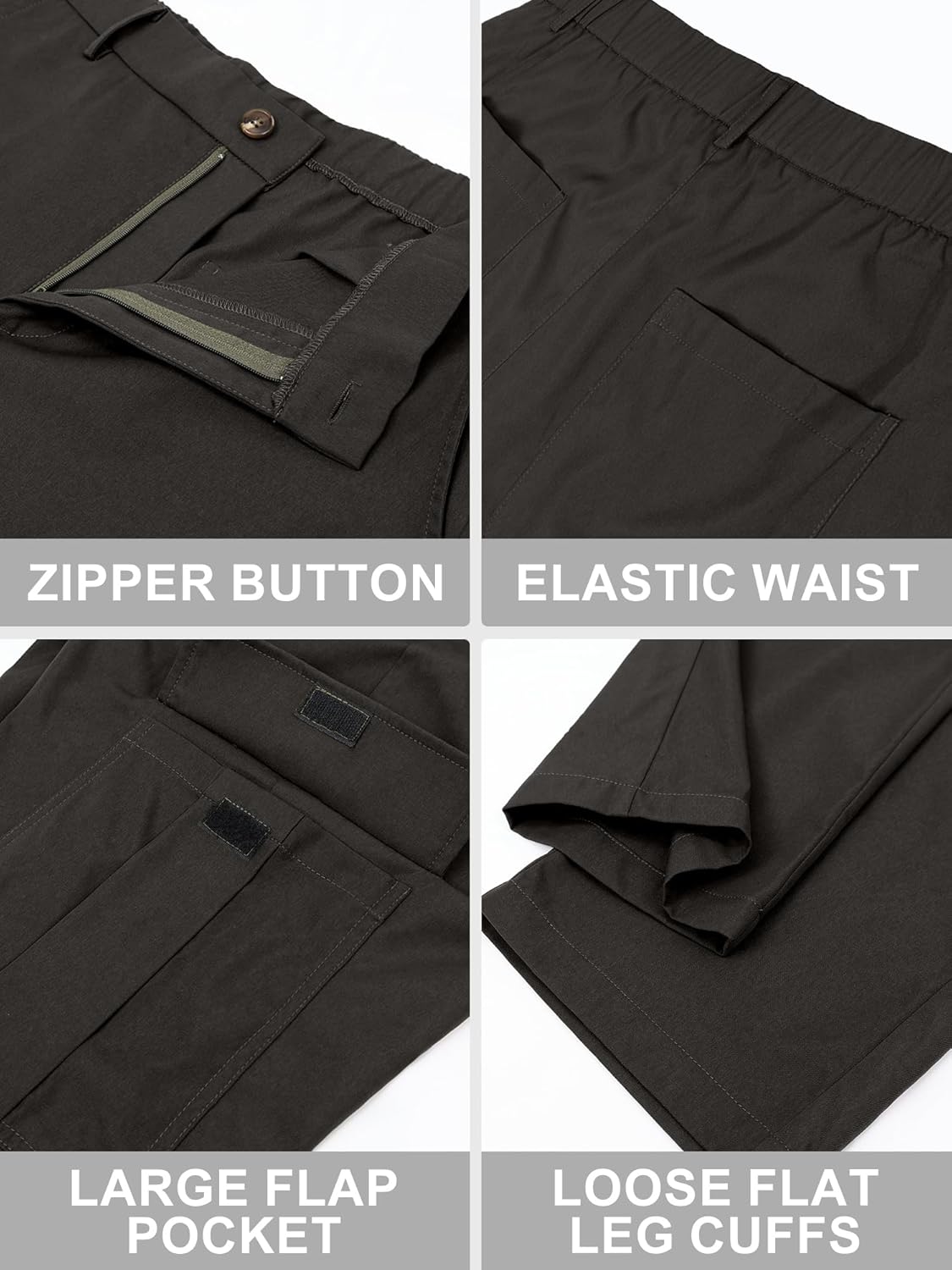 Comdecevis Mens Casual Sweatpants with Utility Pockets Men Cargo Pants Athletic Joggers for Men Dark Gray S - Image 5