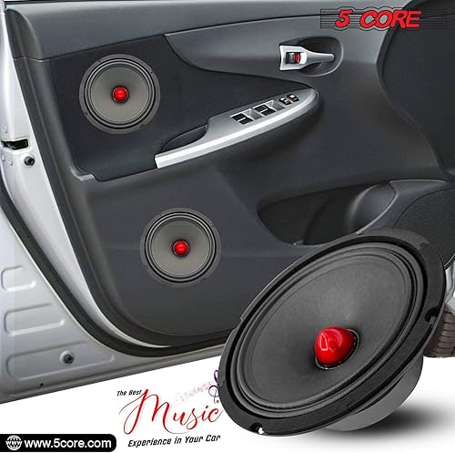 Miniatura 6 de 5 CORE 2 altavoces de audio Bullet Pro de rango medio de 8 pulgadas, bala de aluminio roja, 580 W máx. 4 ohmios, altavoces de audio de alta calidad