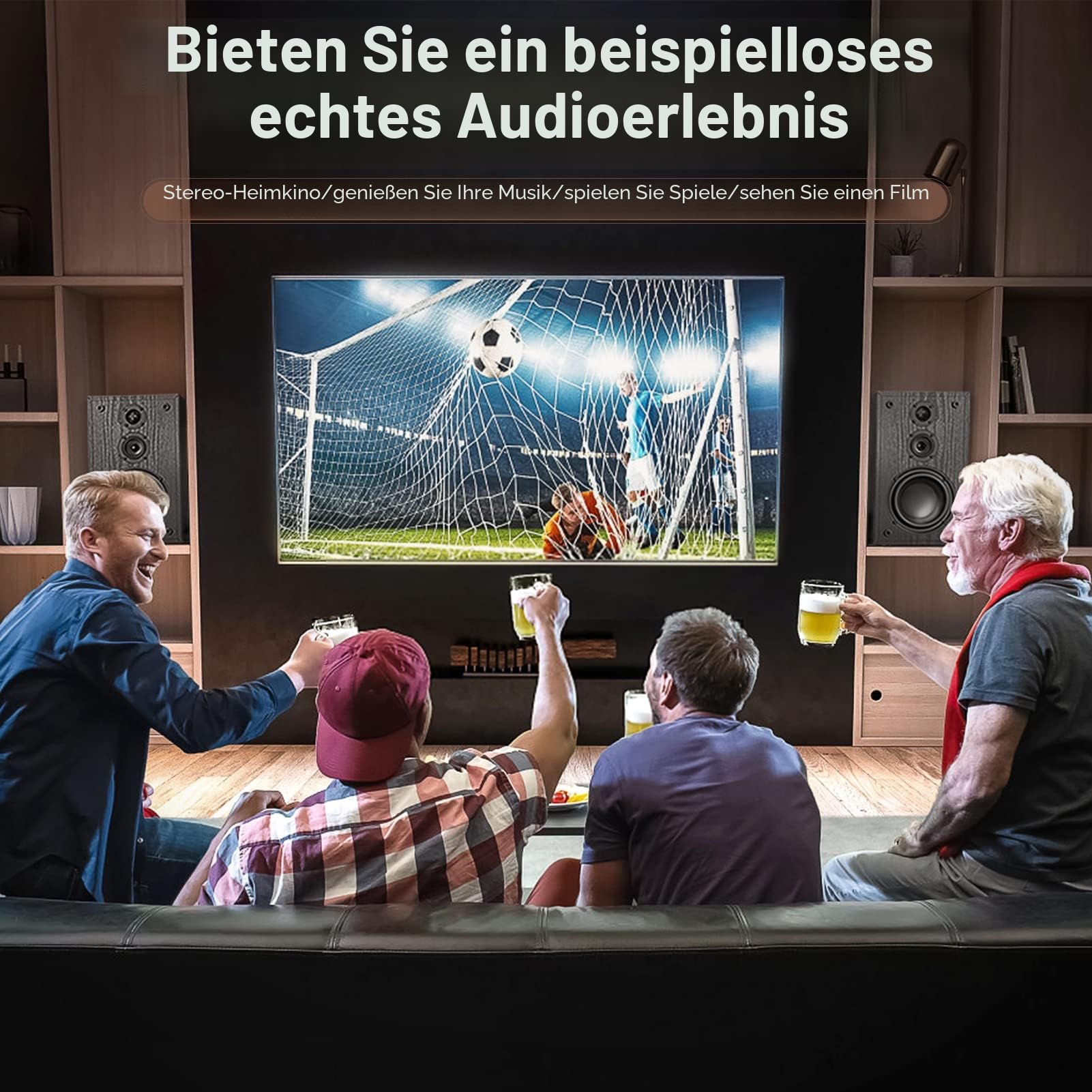 3-Wege Regallautsprecher Passiv, HiFi Stereo Lautsprecher 2 x 80W RMS, Kompaktlautsprecher mit Holzgehäuse & Bassreflex, Passiv Boxen für Heimkino, Musik & TV (G521-1)