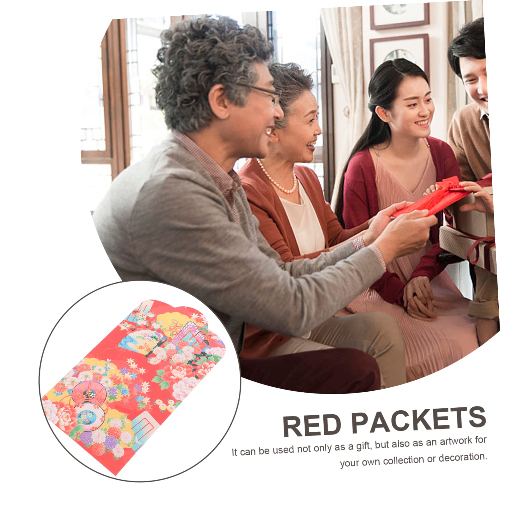 4 Ensembles Enveloppe Rouge De Style Bourse D'argent Paquet Enveloppes D'argent Pour L'argent Enveloppes Pour De L'argent D'argent Décoratif Papier 50 Pièces * 4 Lurrose