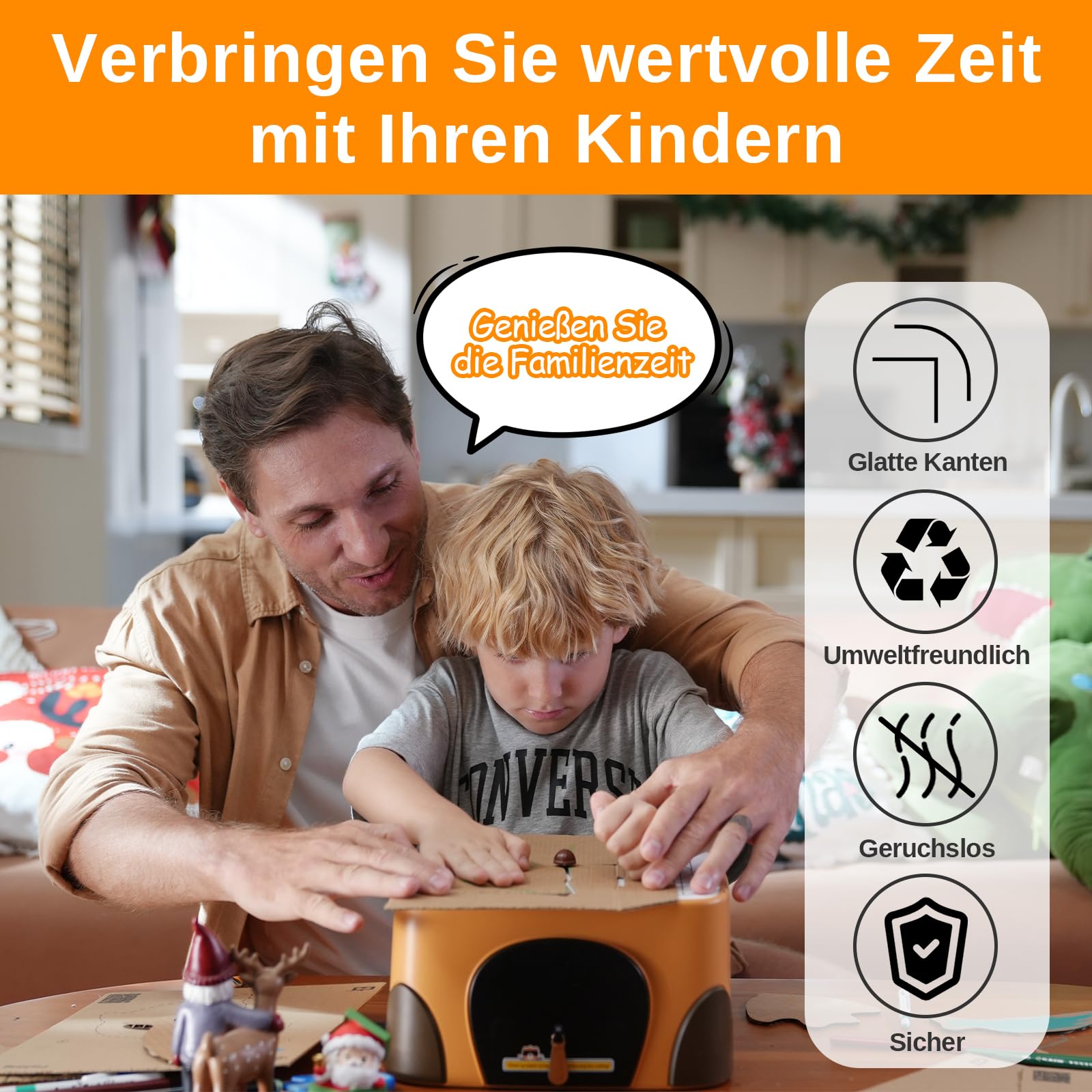 SainSmart BEAVERBOT Kartonschneider für Kinder – Sicheres DIY-Bastelset für Jungen & Mädchen ab 3 Jahren, Pädagogisches STEM-Kreativspielzeug, Klingenloses Papierwerkzeug für Bastelprojekte