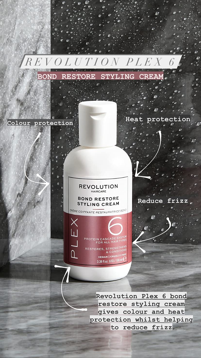 Revolution Haircare Plex 6 Bond Restore Styling Cream, Restores Color, Anti Frizz Hair Product, Vegan & Cruelty Free, 100ml image 4