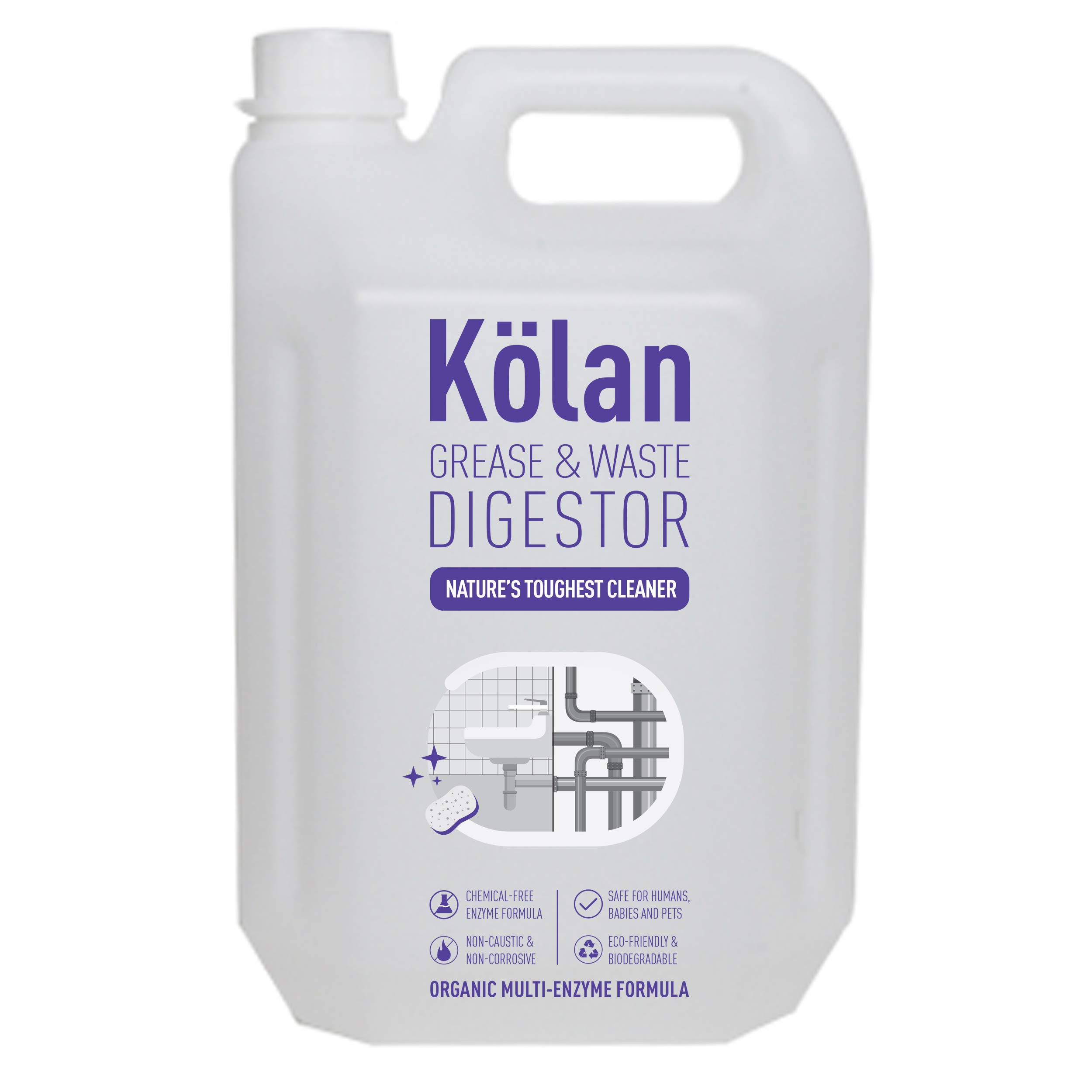 Kolan Grease and Waste Digestor 5 L | Natures Toughest Cleaner | Organic Multi Enzyme Formula, Biodegradable | No Bleach, Chemical Free | For Kitchen and Toilets (B087V4WQ4V) Amazon Price History, Amazon Price Tracker