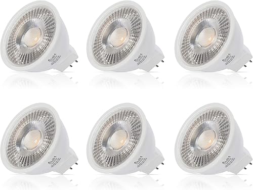 Simba Lighting Bombilla LED MR16 de 5 W y 12 V paquete de 6 de 35 W a 50 W de repuesto para paisaje acento luces de pista lámparas de escritorio FWM