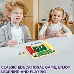 1-4 joueurs ferment le jeu de dés de boîte, 10 Nombres Traditional Wooden Board Jeu,Math Skills Jeu,Family Classics Tabletop Jeux pour la salle de classe, Party