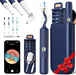 limpeza de ouvidos cera: Limpador de ouvidos flexível com câmara WiFi HD 1920P - 2025 novo limpador de ouvidos com ângulo amplo de 360° e luz para exames de orelha, nariz e garganta. Otoscópio para ad Global Recycled Standard Global Recycled Standard Global Recycled Standard