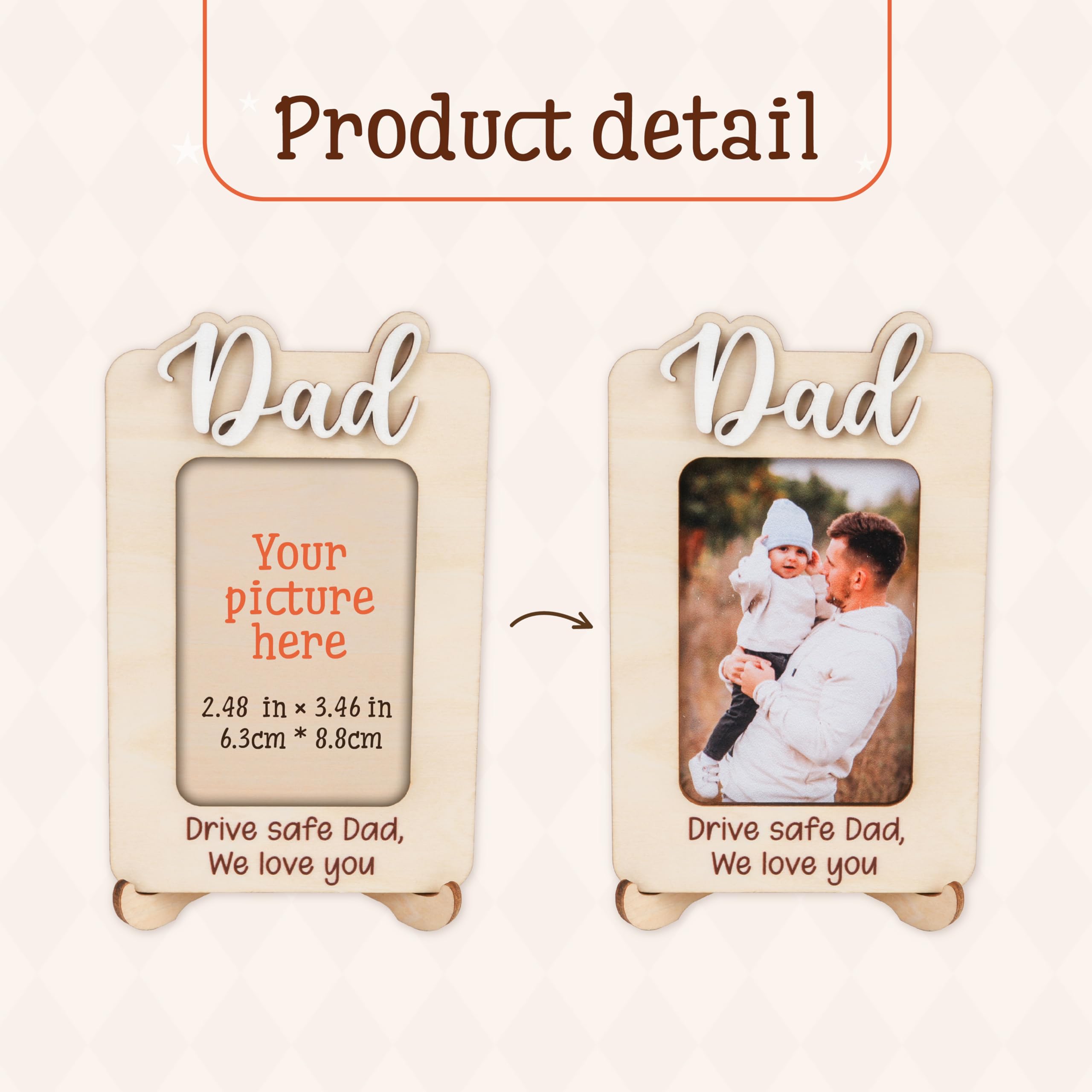 Drive Safe Daddy Car Visor Picture Frame, Happy Father's Day 2025 Visor Clip, Car Picture Holder, Drive Safe Car Visor Clip, Gift For Him, Car Visor Accessories, Car Accessory