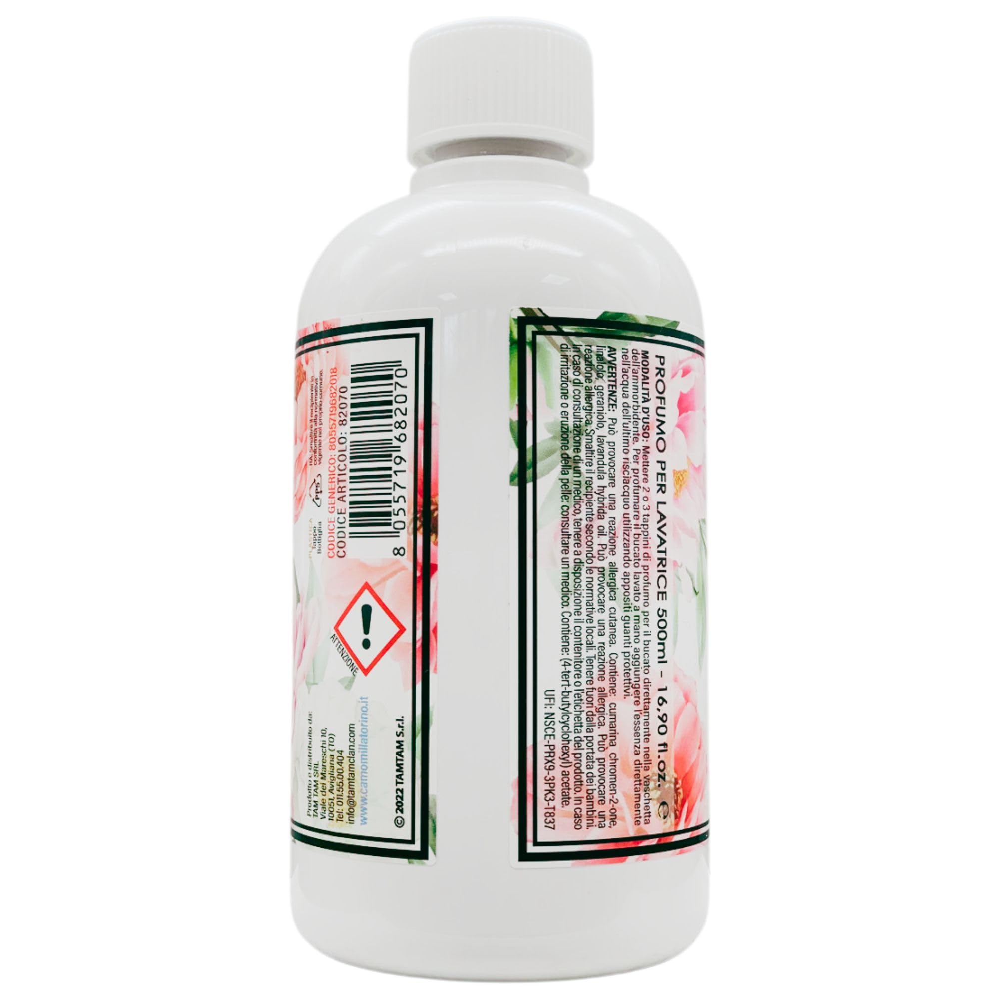 Camomilla Torino, Profumo Lavatrice, PEONIA 500ml + Tarmiblok, Proteggi e Profuma Per Armadi e Cassetti, Profumo Di Primavera Provenzale (2xProfumo Lavatrice+1xTarmiblok)