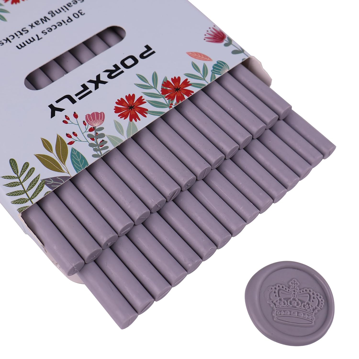 30 Pieces 7mm Sealing Wax Sticks for Glue Gun,PORXFLY Mini Wax Seal Sticks Great for Seals Stamp,Cards Envelopes,Wedding Invitations,Gift Wrapping,Wine Packages (Rose Red)