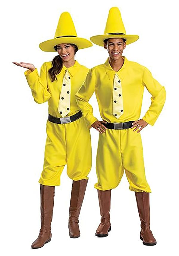 Disguise Unisex Adults Man in the Yellow Hat Costume, Official Curious George and Hat, Adult Sized Costumes, As Shown, One Size Small US by Disguise - Used condition - US$26.83