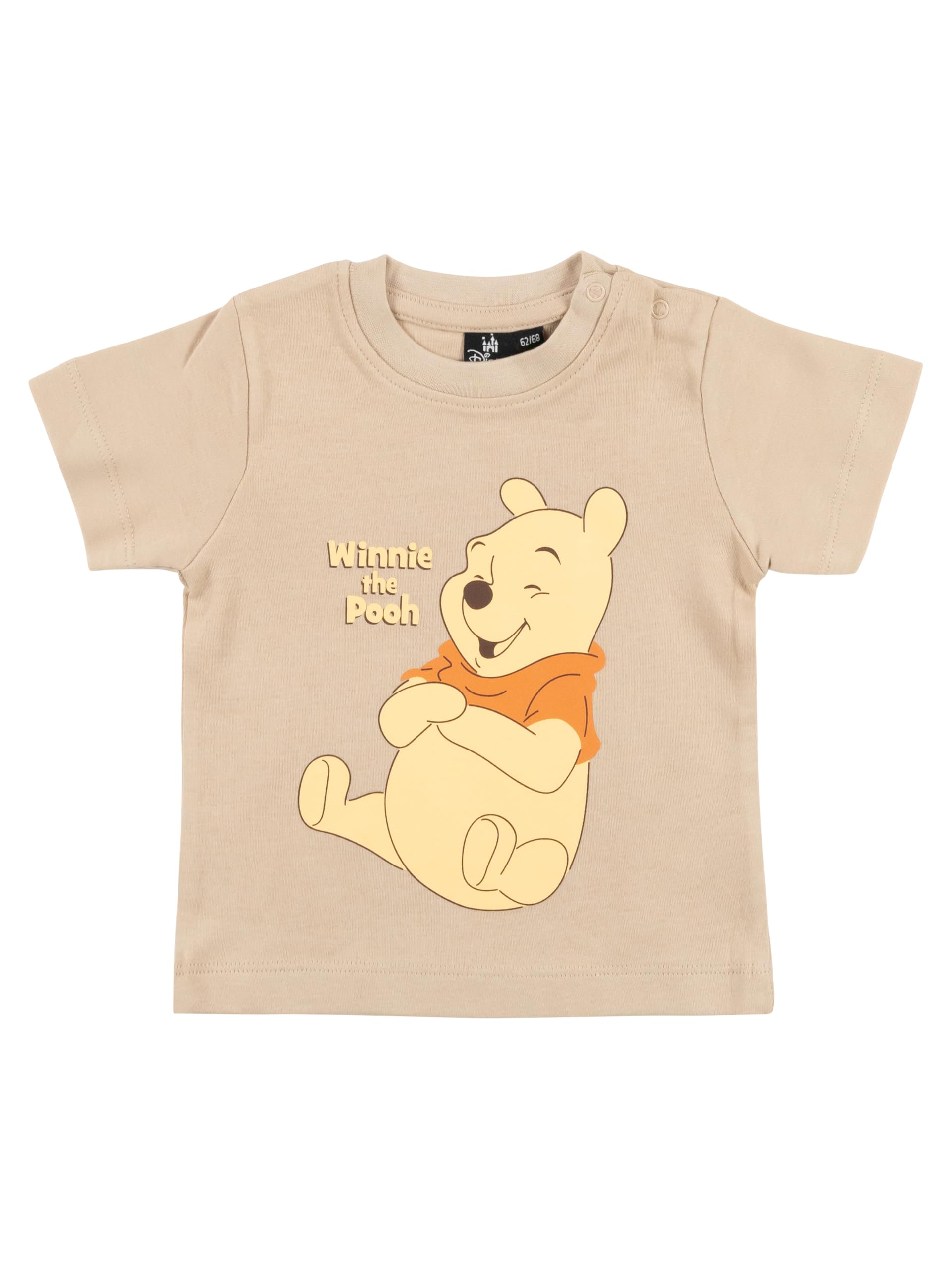 Disney Lot de 2 t-shirts Winnie l'ourson pour bébé garçon et fille – Manches courtes – Beige