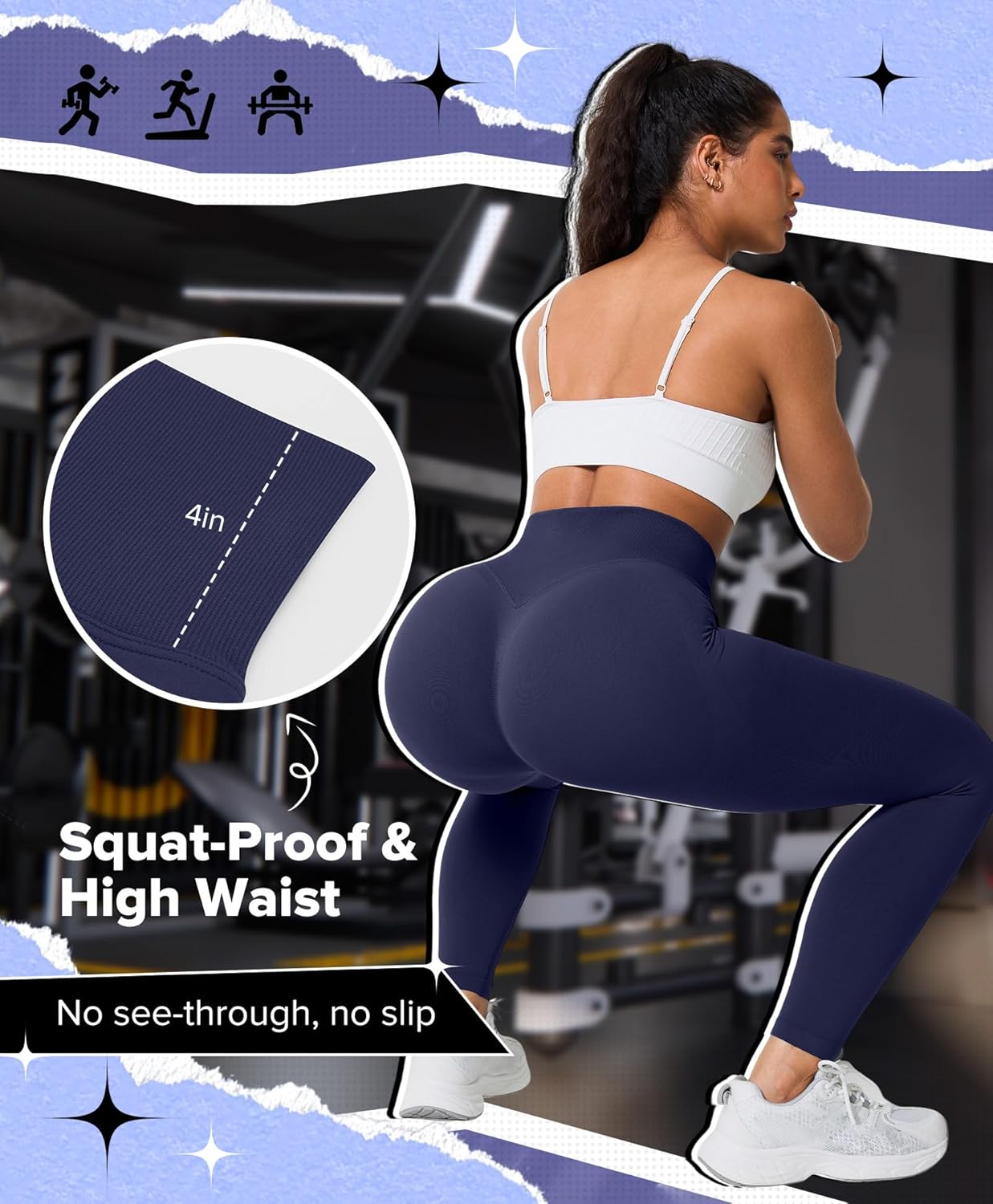 BRXL Scrunch Butt Lifting Tummy Control High Waist Workout Leggings for Women Seamless Compression Gym Yoga Leggings - Image 2
