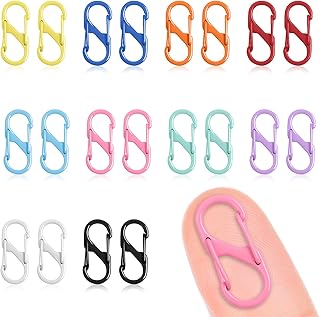 20PCS Colorful Double Opening Lobster Clasps S Lock Chain Shortener Set Keychains Extender Connector for Jewelry Making Kit Metal Necklace Clips Bracelet Closures DIY Craft Clasp Carabiner