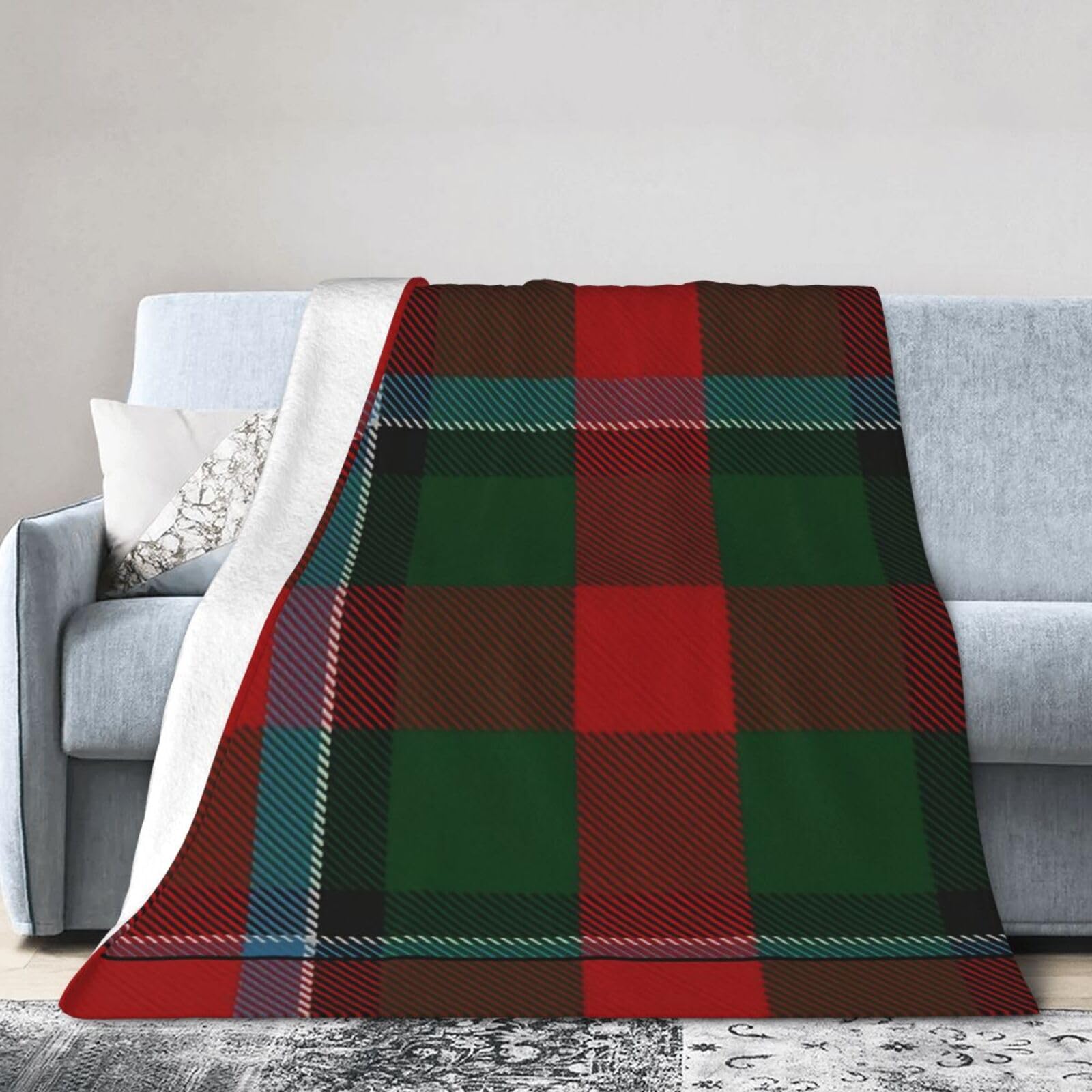 ERTDFXCV Clan Thompson Tartan Blanket 60"x50"