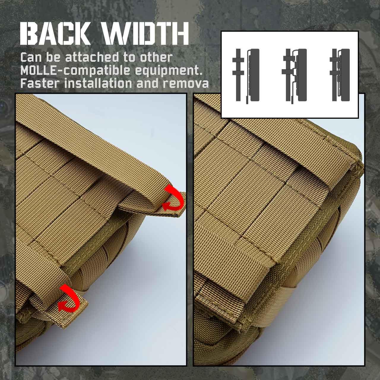Ifak Pouch Rip Away, Molle First Aid Pouches, Tactical Duty Belt EMT Medical Holder Bag for Camping Hiking Travel - Image 4