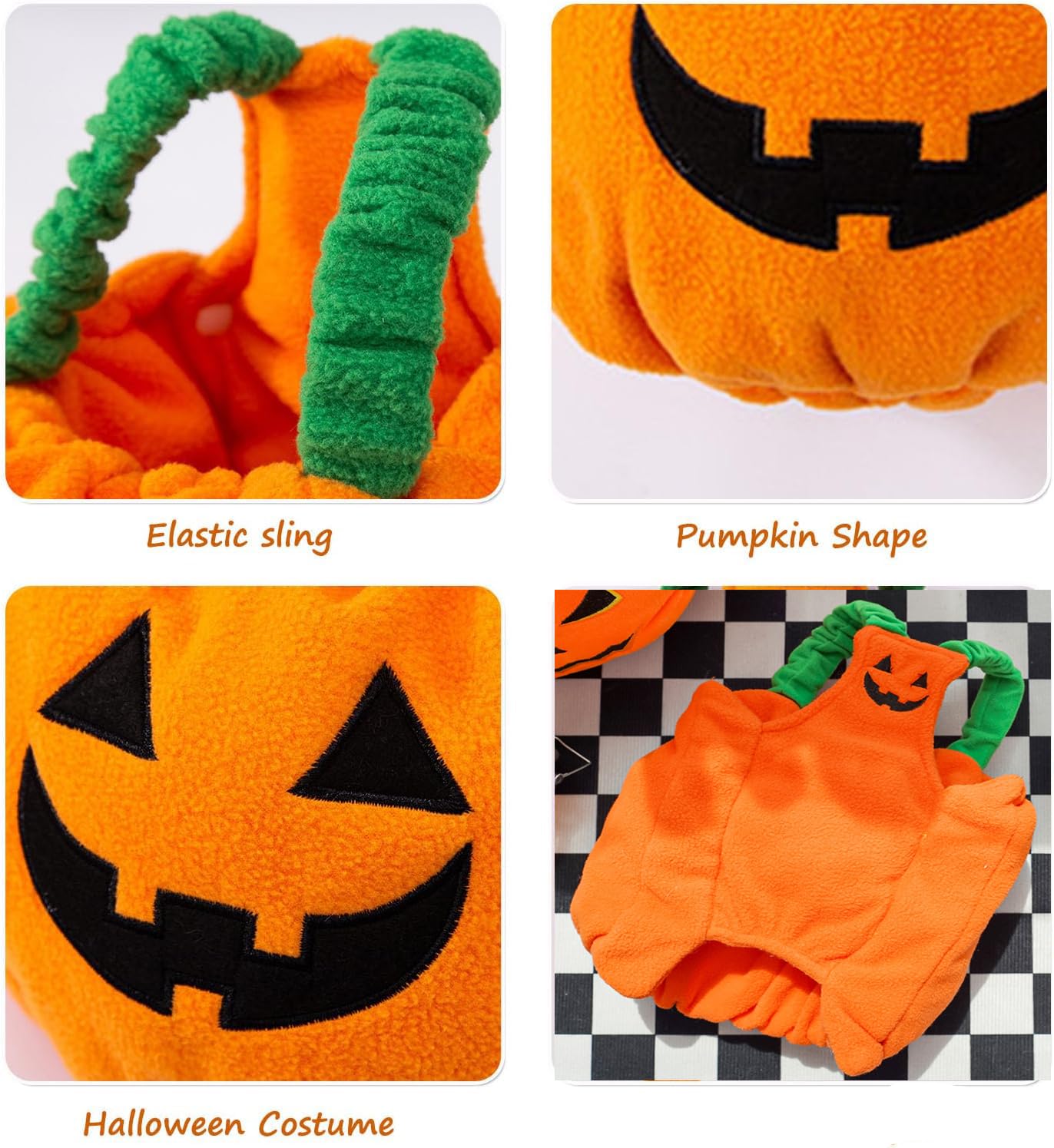 BT Bear Pet Halloween Costume,Pumpkin Coat Dog Halloween Cloak Holiday Dress Up Cosplay Costumes(Pumpkin,S) - Image 4