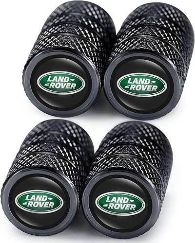 4 tapas de válvula de neumático de aleación, tapas de vástago de válvula compatibles con Land Rover LR2 LR3 LR4 Range Rover Sport Defender Discovery