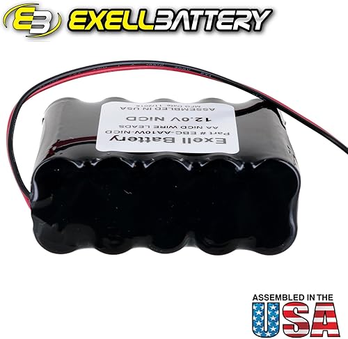 Miniatura 4 de Exell Battery Batería NiCad AA de 12 voltios, 1000 mAh, paquete de 10