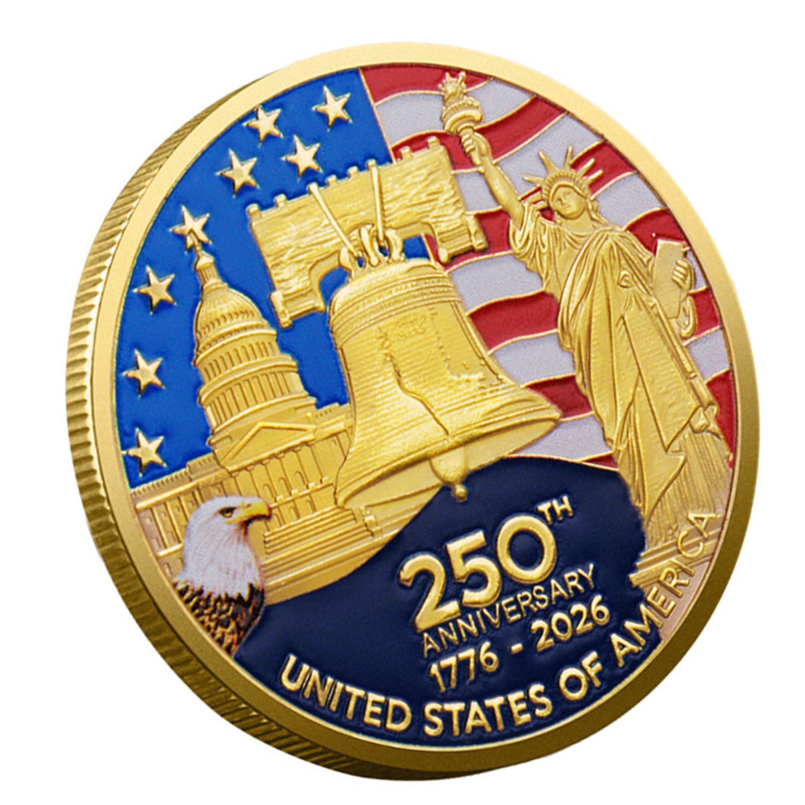 MIDOKSTUA Premium Independence Day 250 Year Celebration Souvenir Coin for History Lover Bird Anniversary Coin