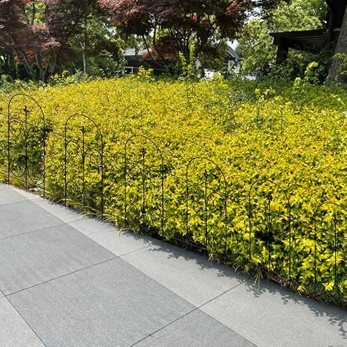Thealyn Metal Decorative Garden Fence Border 32 In .H X 17.5 In .W (14 Panels, Total Length 20 Feet) No Dig Fence Rustproof Wrought Iron Landscape Fencing For Flower Bed, Yard, Animal Barrier #TOP5