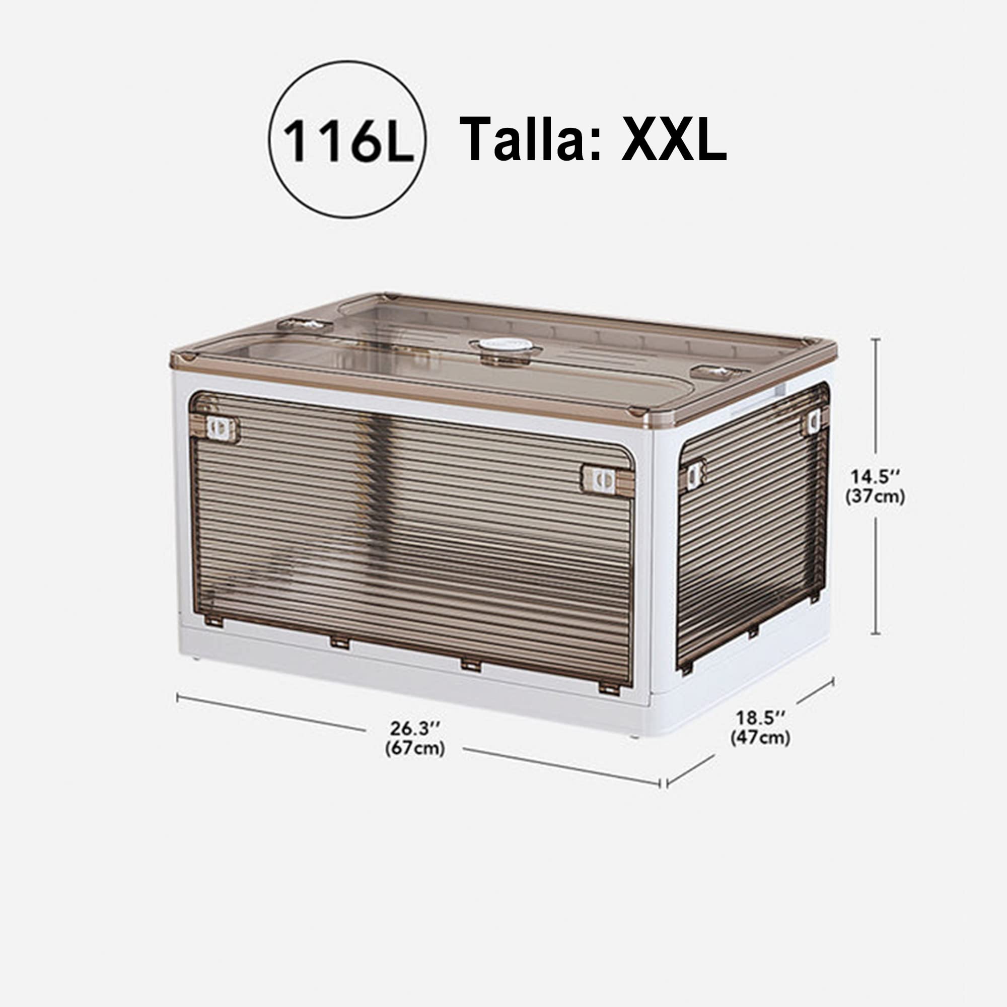 JOYBOS, Caja de almacenamiento plegable 116 l, multifuncional color blanco