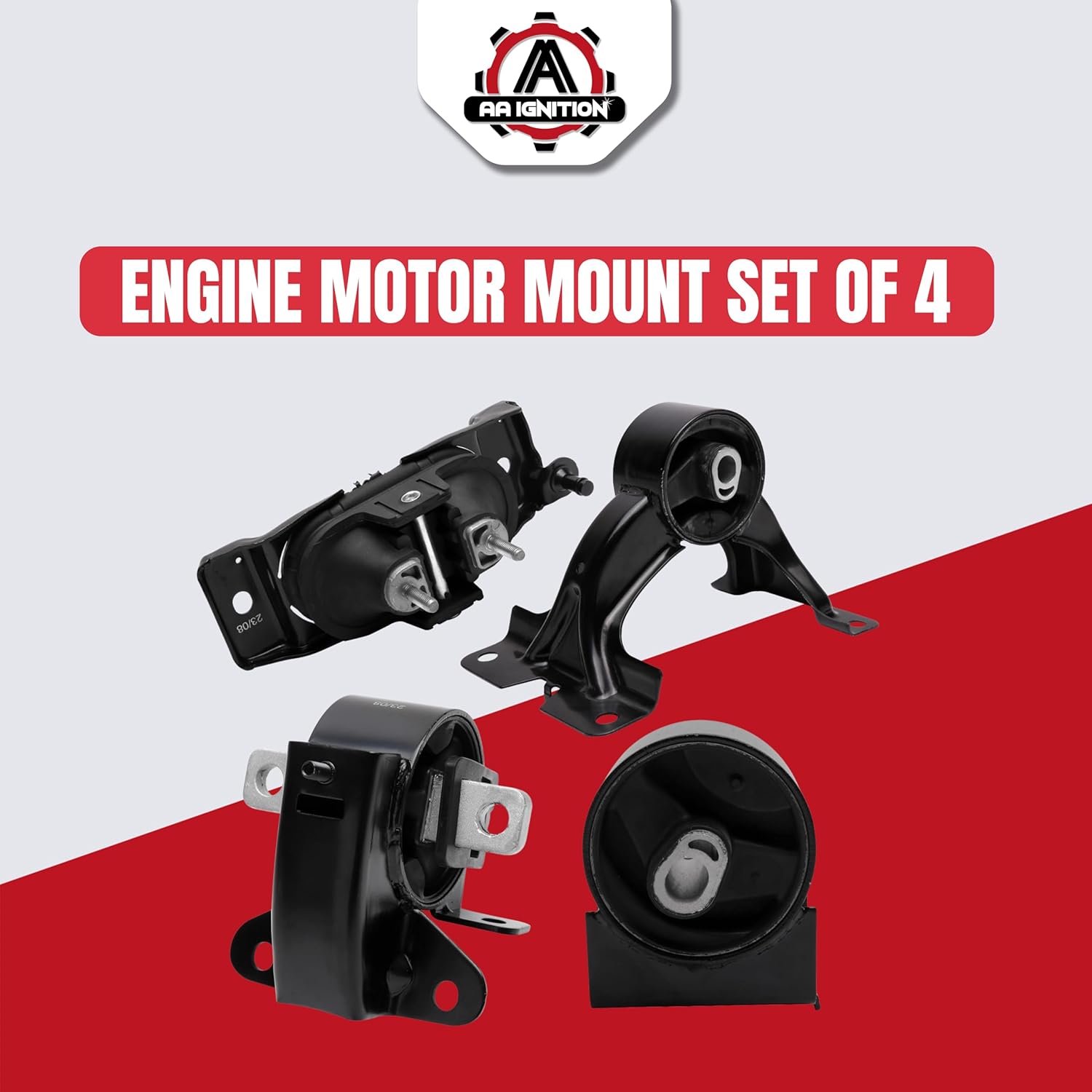Engine Motor & Transmission Mount Set of 4 - Compatible with Chrysler, Dodge, and Ram 3.6L Automatic Transmission - Town & Country, Grand Caravan, C/V - Replaces Four Parts A5665, A5480, A5589, A5577