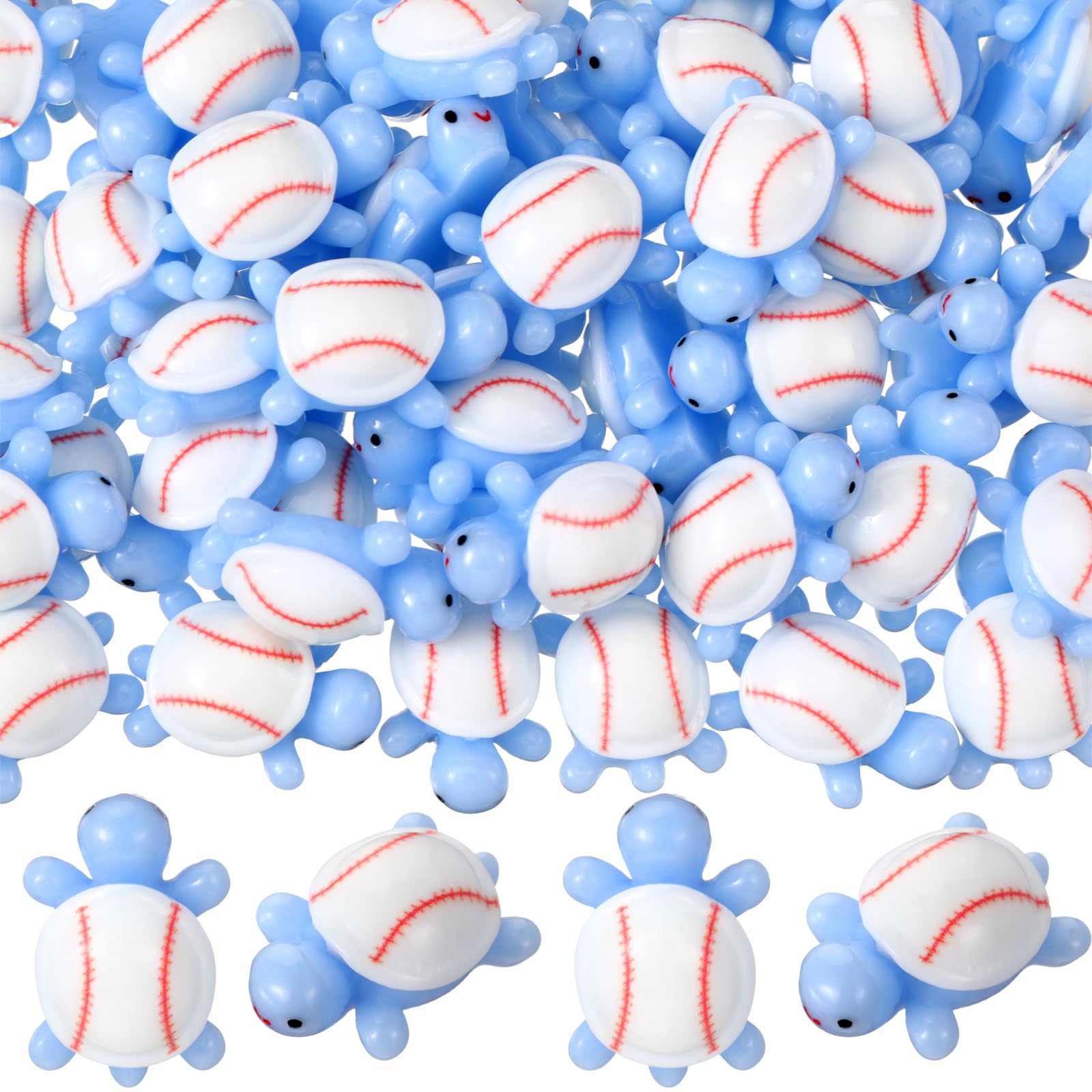 Bucherry 100 Pcs Baseball Mini Resin Turtles Bulk Tiny Resin - dollhouse accessories | Mubboo