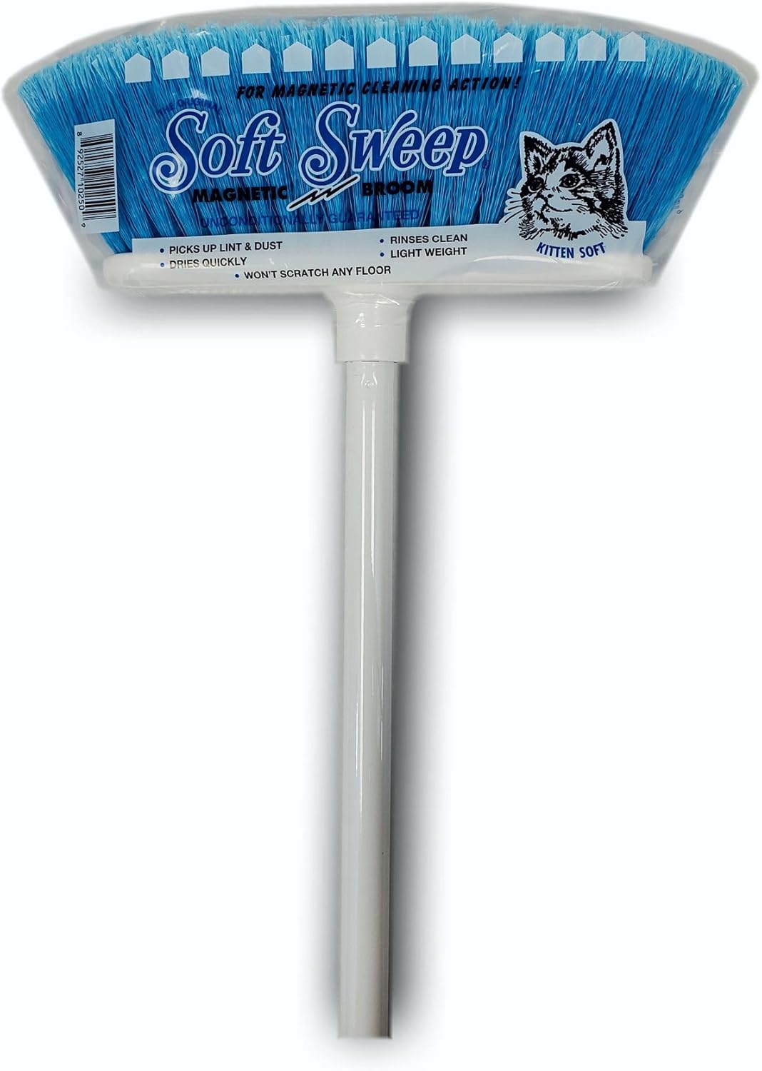 The Original Soft Sweep Magnetic Action Brooms - 12 Pack of Brooms - Assorted Colors (Pink, Purple, Yellow, Blue) - Soft Bristle Broom - Perfect for Wood Floors