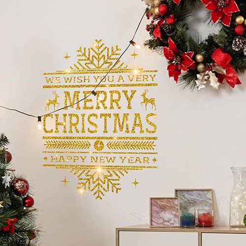 Miniatura 67 de Calcomanías de pared para árbol de Navidad, calcomanías de pared de árbol de Navidad, vinilo de Feliz Navidad, calcomanía de arte de pared extraíble