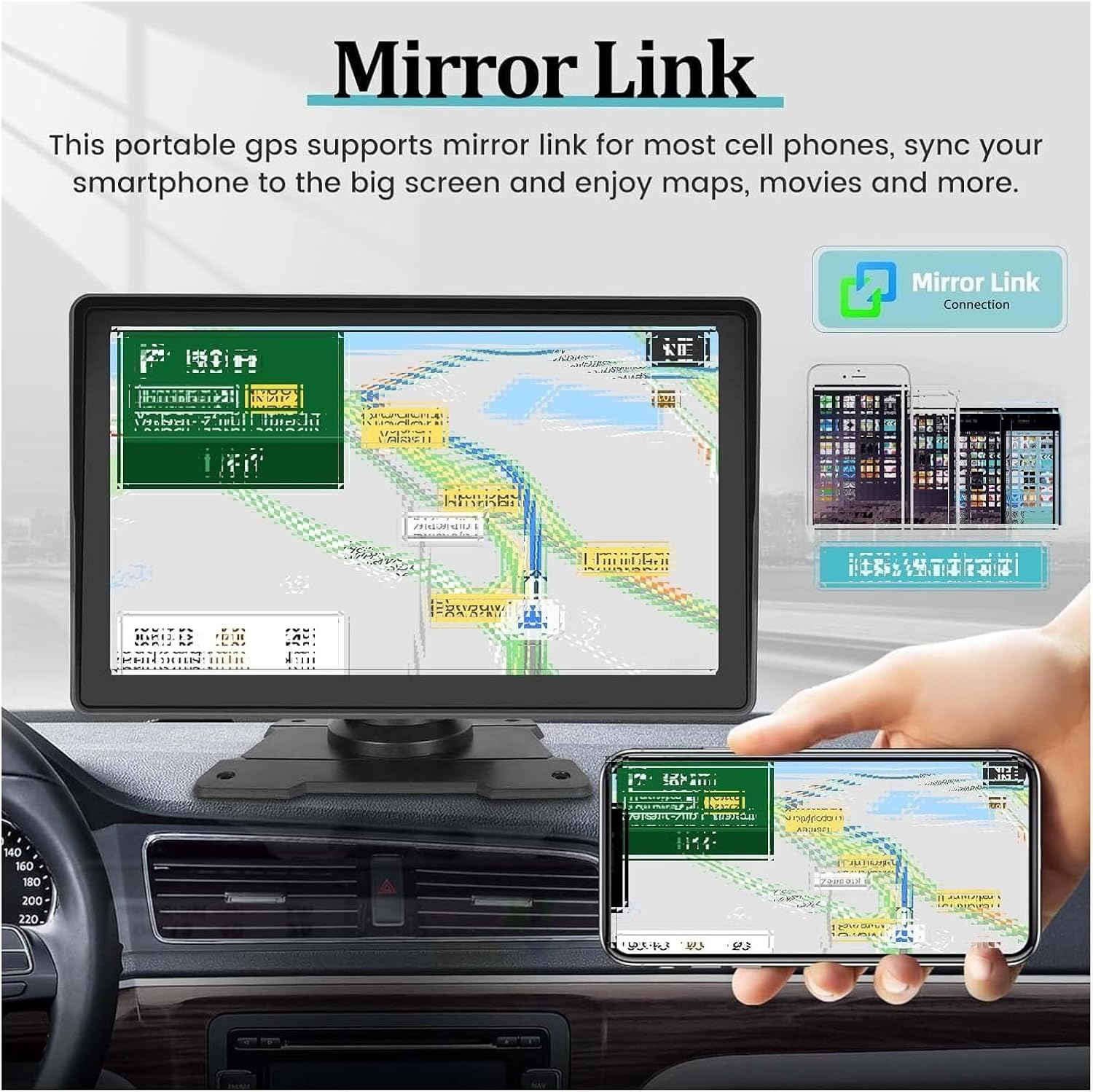 7インチポータブル 用のApple CarPlay 車載スクリーン、用のダッシュ 