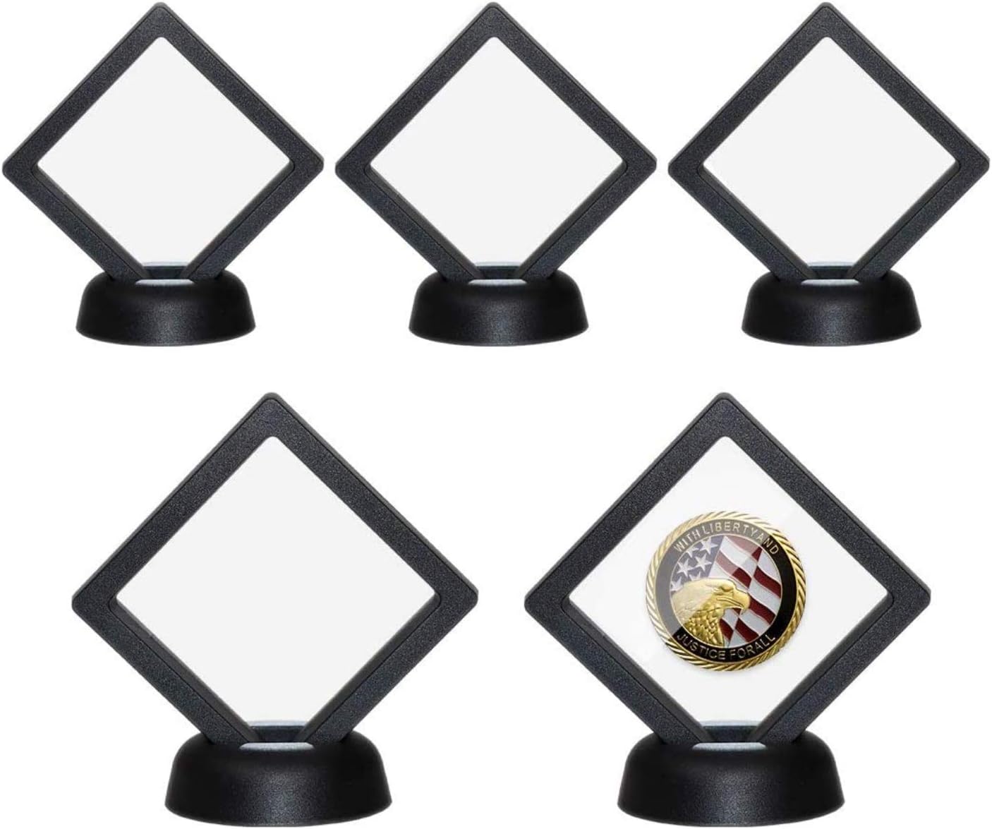 Coin Display case 5 PCS 3D Floating Frame case for Medals