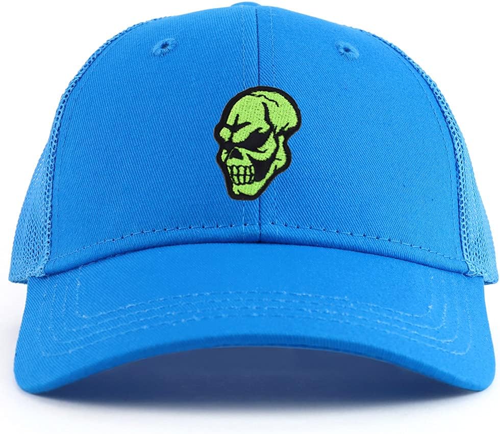 Armycrew Youth Kid's Green Skull Patch Youth 6 Panel Trucker Baseball Cap