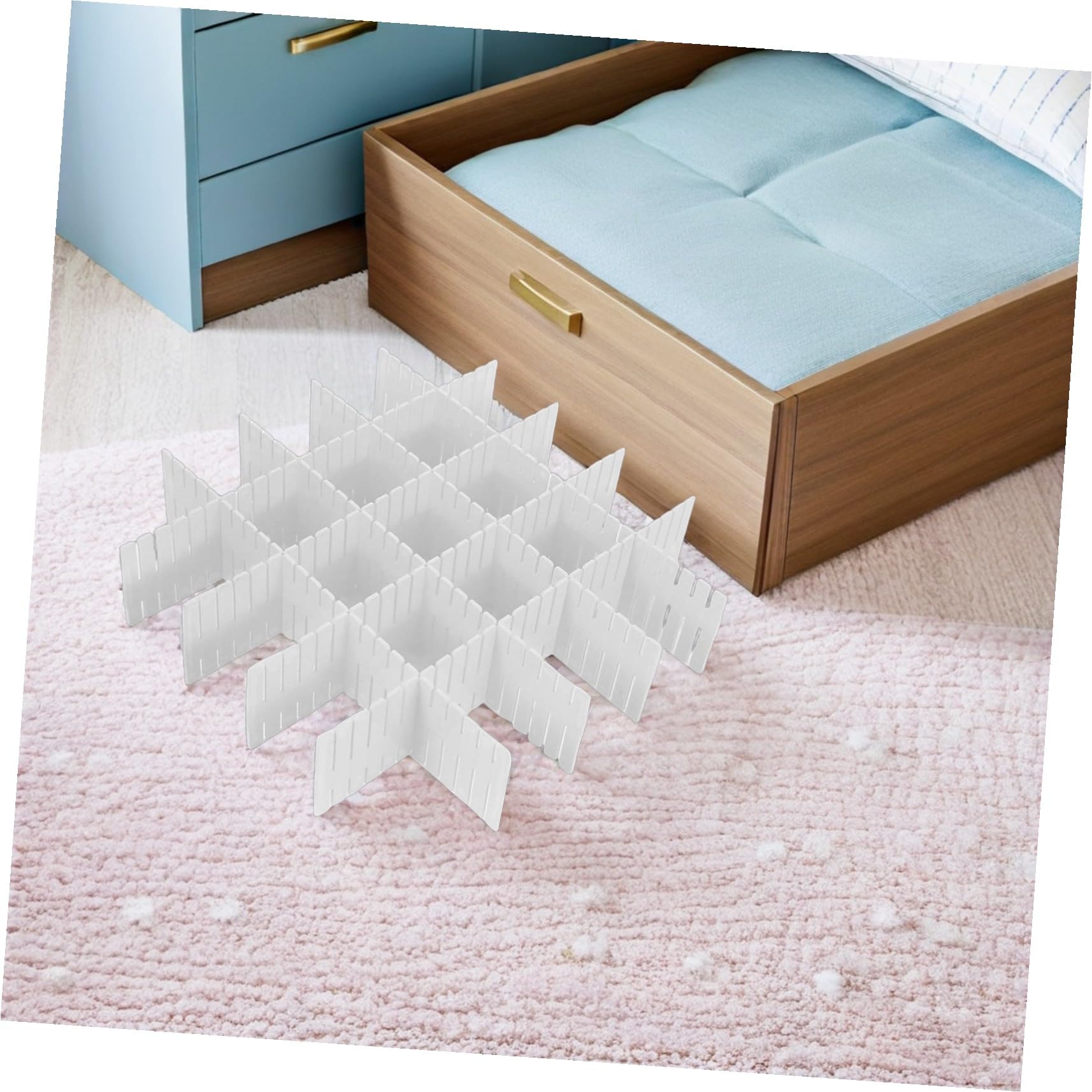 Mipcase 16 pezzi Divisori Regolabili Organizer Bianco per Trucco Biancheria Calze e Sciarpe Separatori Adattabili per Contenitori per Diversi Usi e Spazi