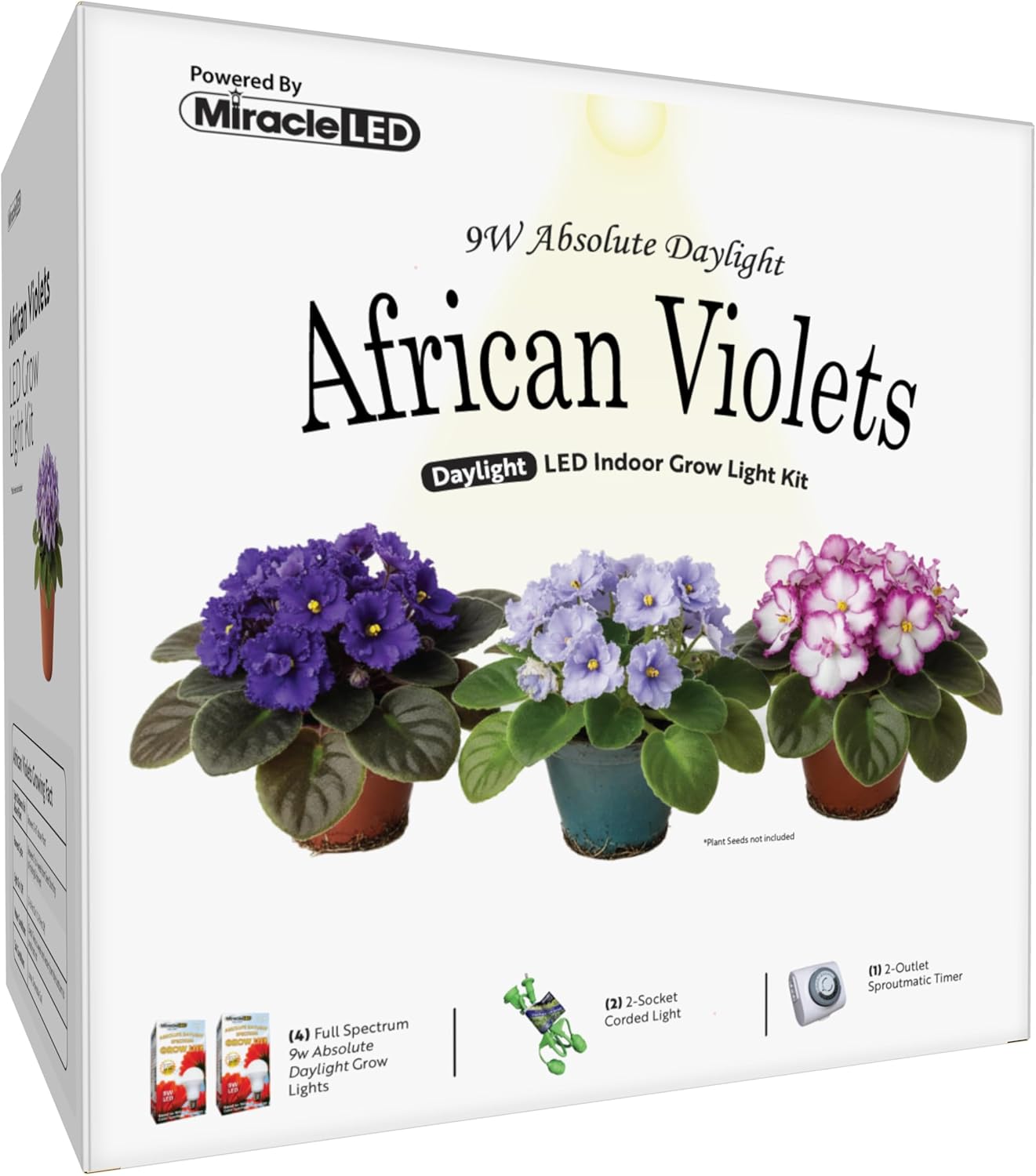 Miracle LED African Violet Grow Light Kit 2-Socket Full Spectrum (2- Pack)